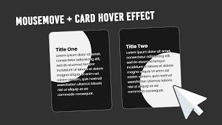 Cursor Move + Card Hover Effects