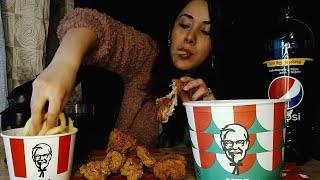 MUKBANG KFC საახალწლო ქათამიბასკეტი დიდი კუში მოყვება საახალწლო საჩუქარიNini kvirike KFC Mukbang