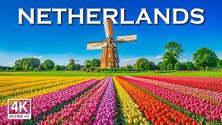 FLYING OVER NETHERLANDS (4K UHD) - Relaxing Music Along With Beautiful Nature Videos - 4K Video HD