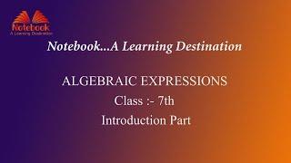 Algebraic expression Introduction for Class_7th_Math