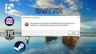 How to Fix "OPENGL32.dll Not found" error | QUICK AND EASY