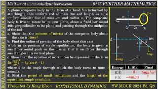 SW MOCK 2024 FURTHER MATHS PAPER 3 Q8 | ROTATIONAL DYANMICS