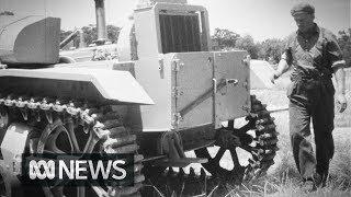 Farmer builds equipment out of old tanks (1963) | RetroFocus