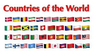 196 country names in English - Flags + Countries of the world read by a native speaker