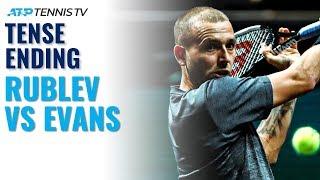 Andrey Rublev vs Dan Evans Tense Ending | Dubai 2020 Highlights