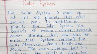 Write an essay on Solar System | Essay Writing | English