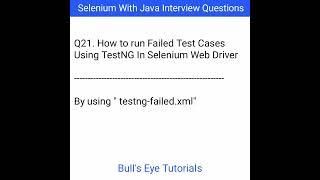 How to run Failed Test Cases in TestNG in Selenium WebDriver | TestNG Tutorial | #selenium #shorts