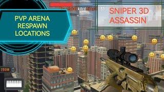 Sniper 3D Assassin PVP ARENA respawn locations, spots, points