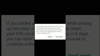 Whatsapp two step verification forget PIN