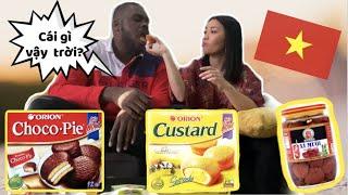 Black boyfriend tries *Asian Snacks* Interracial Couple | AWBM | Blasian Couple