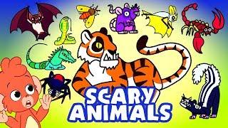 Learn Scary Animals for kids | Zoo Animal names for Children | Club Baboo