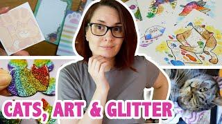 Sick Kitty, Glitter, Watercolors and New Products! - Small Business Vlog