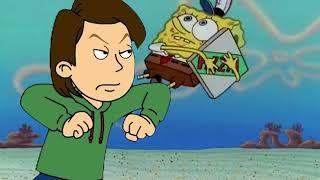 Boris trying to get the pizza from SpongeBob