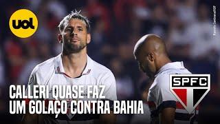 QUASE, CALLERI! ATACANTE DO SÃO PAULO TOCA DE CALCANHAR, MAS BOLA VAI NA TRAVE; VEJA O LANCE