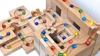 Marble run ASMR  Cubolo & Eureka wooden block healing sound