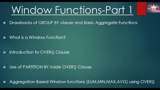 Window Functions-Part 1(Basics of Windowing,OVER() Clause,Partition By Clause)