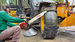 Crazy but Genius Technique to Get Rid of Old Massive Foam Filled Tires