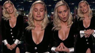 Brie Larson Hot Black Dress Jimmy Kimmel Live