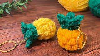 Crochet Pineapple keychain | crochet fruit Tutorial