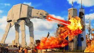 Realistic STAR WARS AT-AT Destruction  Teardown