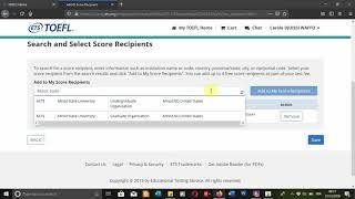 Report TOEFL Scores