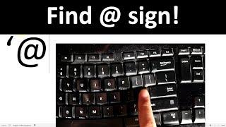 how to find At Sign (@) sign on the keyboard