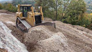 Caterpillar D8T Bulldozer Widening & Leveling an Old Mountain Road - Diastasi Ateve - 4k