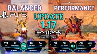 New Update VRR & HFR Horizon Forbidden West VRR Comparison 40Hz Vs 120Hz Balanced Vs Performance PS5