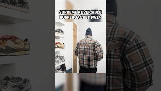 Trying on the Supreme FW24 Reversible Puffer Jacket 