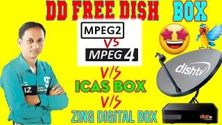 Mpeg2 vs Mpeg4 vs icas box vs zing digital box comparison |dd free dish box Mpeg4 information