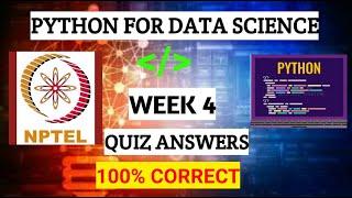 NPTEL Python For Data Science Week 4 Quiz Answers 2021 | NPTEL Courses Quiz Answers | Python Course