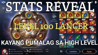 Lancer level 100 STATS REVEAL na kayang pumalag ng high level | Mir4 | Lancer Build