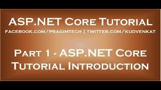 ASP NET Core Tutorial