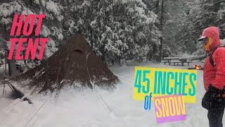 Hot Tent Camping at Bruce Peninsula | Surviving 70cm Snow Dump