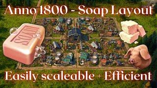 Anno1800 - Soap Production Layout (efficient, scaleable)