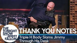 Thank You Notes: Triple H Body Slams Jimmy Through His Desk