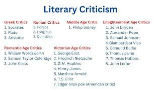 Essential Literary Critics Through the Ages: A Must-Know Guide for UGC NET English #ugcnet