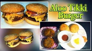 वेज आलू टिक्की बर्गर Aloo Tikki Burger Restaurant Style Burger Movie Tee Vee Enterprises