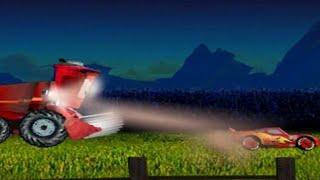 TRACTOR TIPPING Lightning McQueen Run (videogame of the film Cars)