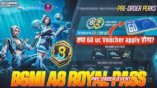  BGMI A8 ROYAL PASS PRE-ORDER EVENT | HOW TO USE 60UC RP VOUCHER | DON'T DO THIS MISTAKE