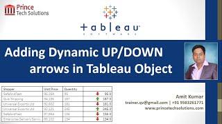 Adding dynamic UP and DOWN arrows in Tableau Object