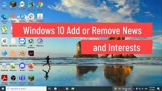 Windows 10 Add or Remove News and Interests