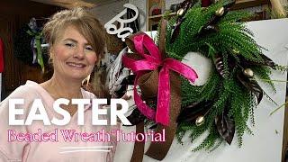 Easter bead wreath tutorial/Bead grass wreath/Wreath diy tmigifts.com