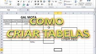 COMO CRIAR PLANILHAS NO EXCEL