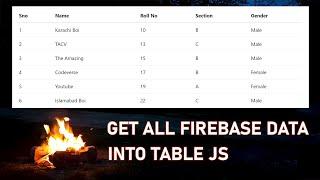 Fetch/Get All Data from Firebase in Responsive TABLE using JavaScript