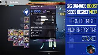 Reeds Regret big damage increase Font of might and High energy Fire! Witch Queen Destiny 2