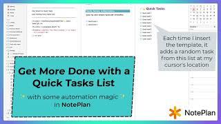 Get More Done with a Quick Tasks List   with some automation magic in NotePlan 