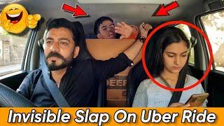 Invisible Slap On Uber Ride With Cute Girl || Slapping Prank || Our Entertainment