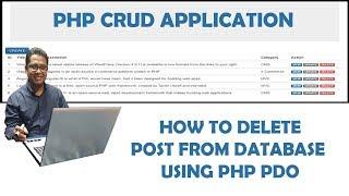 How to delete post or record using PHP PDO Part-10