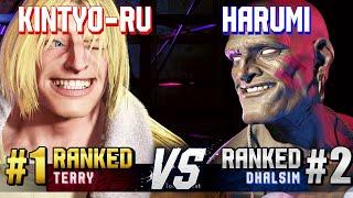 SF6 ▰ KINTYO-RU (#1 Ranked Terry) vs HARUMI (#2 Ranked Dhalsim) ▰ High Level Gameplay